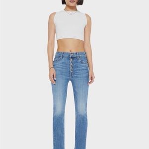 MOTHER - PETITES The Lil Pixie Dazzler Ankle Fray-Boogie Down Women Jeans